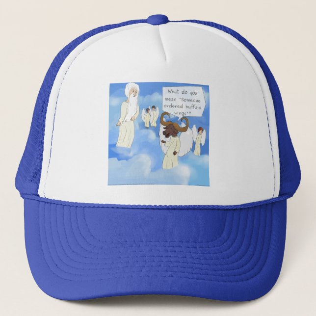 Funny Buffalo Wings In Heaven Gift Trucker Hat (Front)