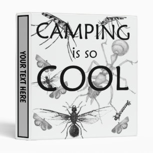 Funny Bugs Camping is Cool Kids  3 Ring Binder
