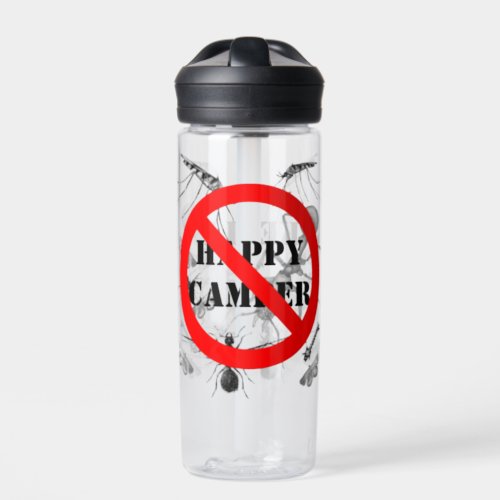 Funny Bugs Happy Camper NOT Kids  Water Bottle