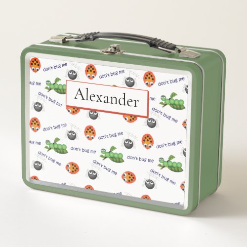 Funny Bugs Pattern Personalized Metal Lunch Box