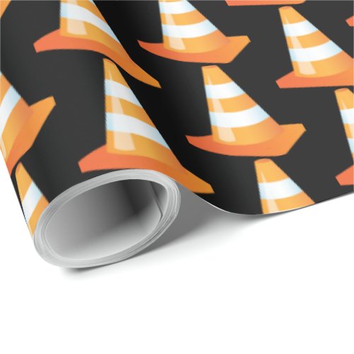 Funny Building Construction Worker Safety Cone Wrapping Paper