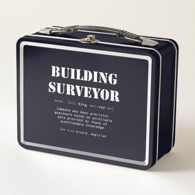 Funny Building Surveyor Dictionary Definition Metal Lunch Box (Front)