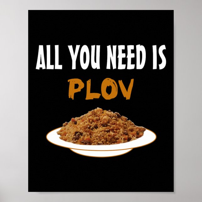 Funny Bukharian Uzbek Food - Plov Lover Bbq Tee Gi Poster (Front)