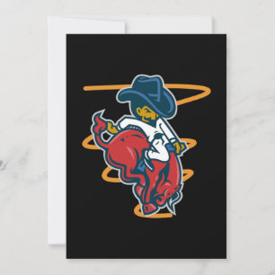 Funny Bull Rider Country Cowboy Riding Rodeo Gift Invitation