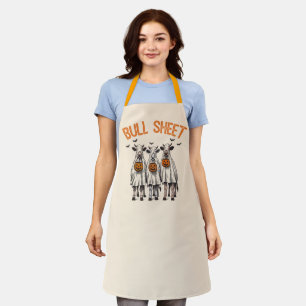 Funny Bull Sheet Vintage Halloween Apron
