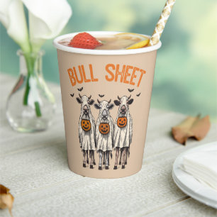 Funny Bull Sheet Vintage Halloween Paper Cups
