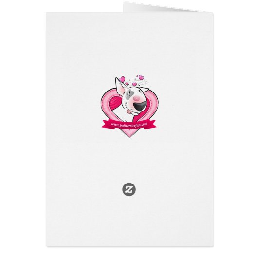 Funny Bull Terrier Cartoon Card LOVE (Back)