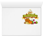 Funny Bull Terrier Cartoon Thanksgiving Card (Inside Horizontal (Bottom))