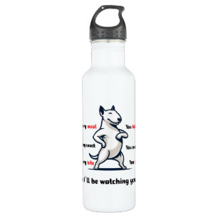 Funny Bull Terrier Dog Stainless Steel Water Bottle