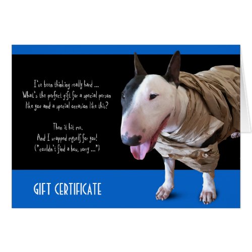 Funny Bull Terrier Gift Card