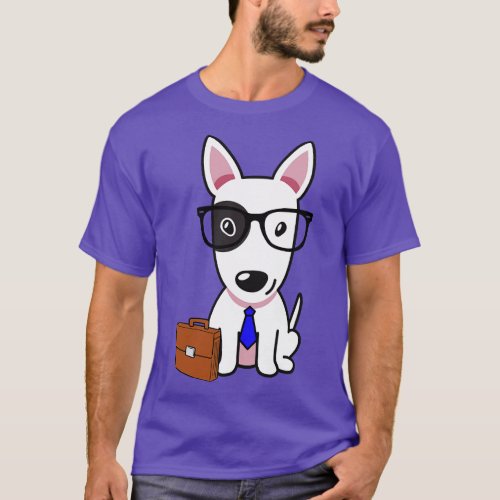 Funny bull terrier is on the way to work T_Shirt