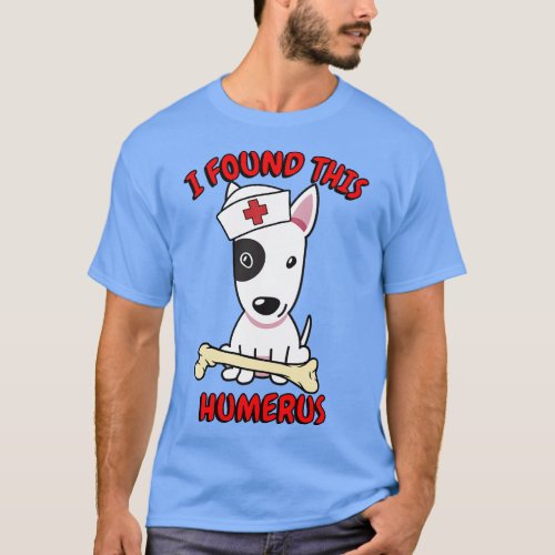 Funny bull terrier tells a lame joke T_Shirt