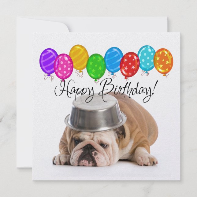 Funny Bulldog Birthday Invitation - SRF (Front)