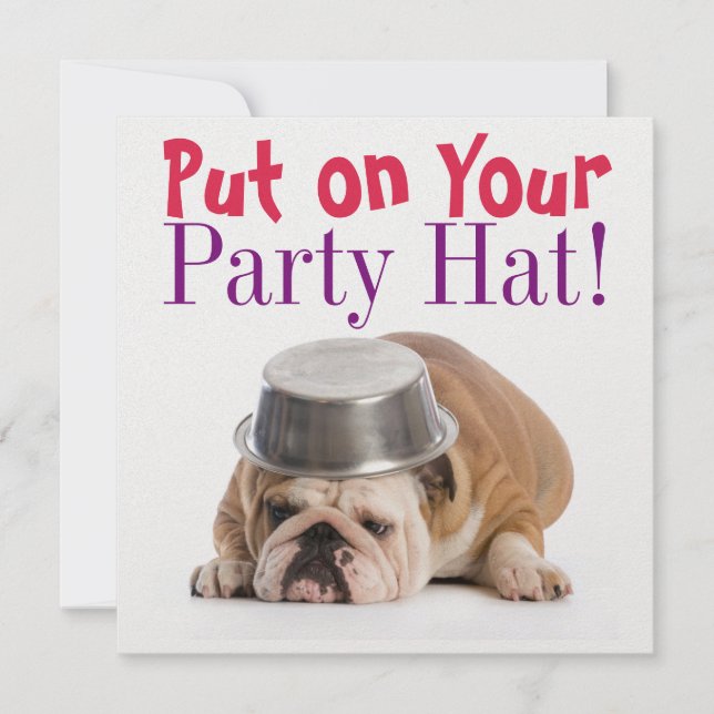 Funny Bulldog Birthday Invitation - SRF (Front)