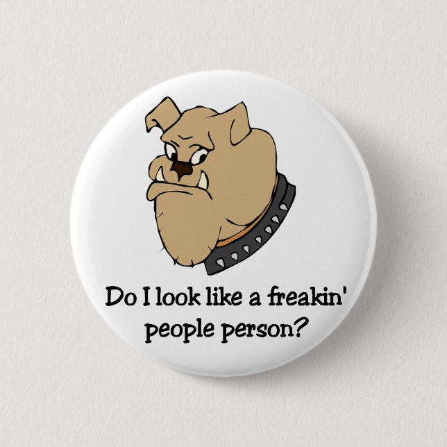 Funny bulldog button (Front)