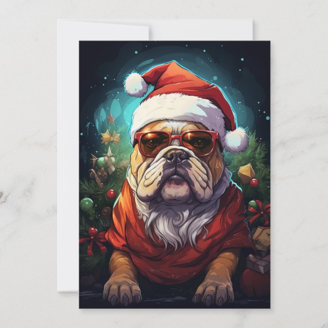 Funny Bulldog Christmas Card (Front)