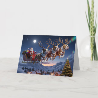 Funny Bulldog Christmas Holiday Card