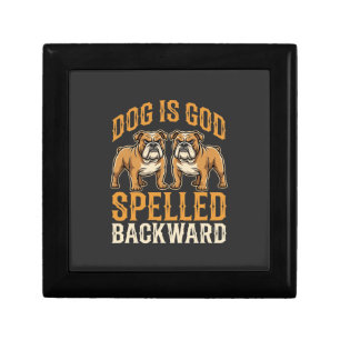 Funny Bulldog Dog Is God Spelled Backward Gift Box