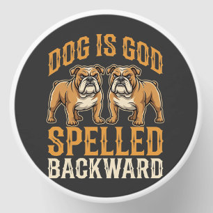 Funny Bulldog Dog Is God Spelled Backward Mini Candle Favors