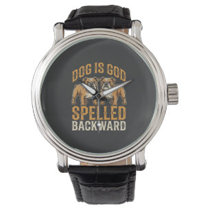 Funny Bulldog Dog Is God Spelled Backward Watch