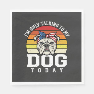 Funny Bulldog Dog Lover Retro Quote Napkins