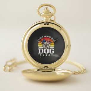 Funny Bulldog Dog Lover Retro Quote Pocket Watch