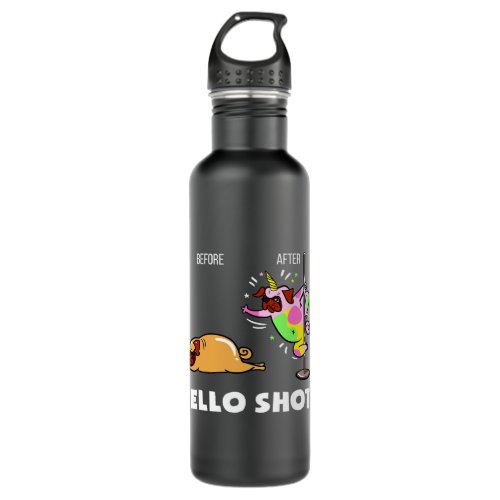 Funny bulldog dog pug Before After Jello Shots 47 Stainless Steel Water Bottle