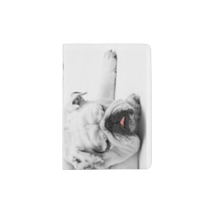 Funny BullDog Dog Tired Passport Holder
