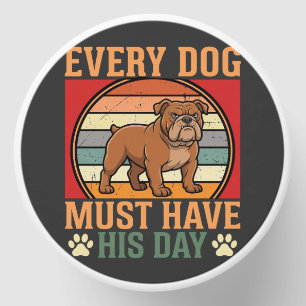 Funny Bulldog Every Dog Must Have His Day Mini Candle Favors