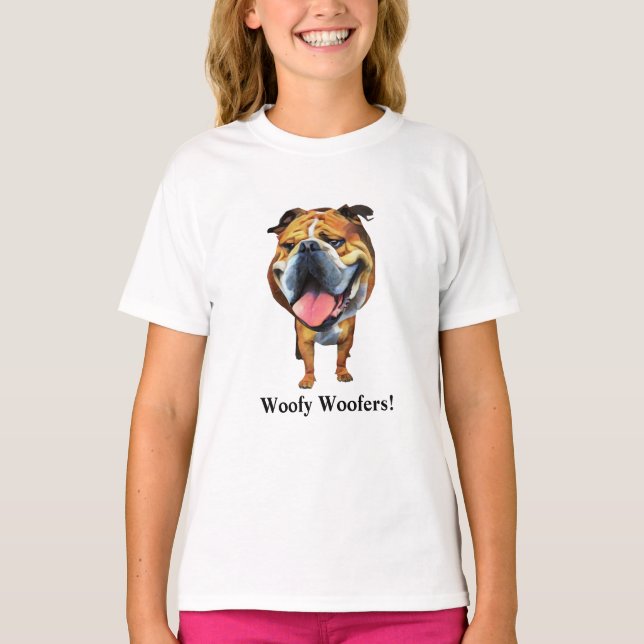 Funny Bulldog Girls T-Shirt (Front)