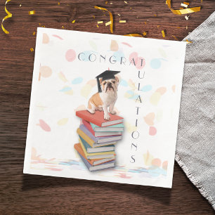 Funny Bulldog Graduation Party Paper Napkin