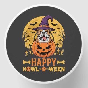 Funny Bulldog Halloween Happy Howl-O-Ween Vintage Mini Candle Favors