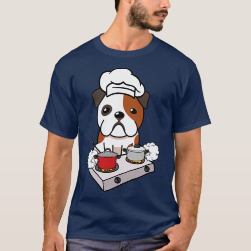 Funny Bulldog is cooking T_Shirt