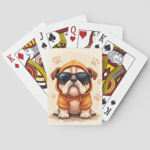 Funny Bulldog Kawaii Dog Poker Cards