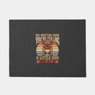 Funny Bulldog Love Quote Retro Dog Doormat
