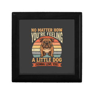 Funny Bulldog Love Quote Retro Dog Gift Box