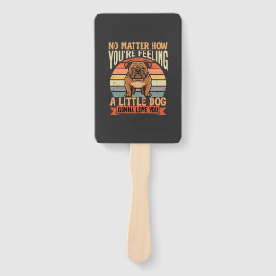 Funny Bulldog Love Quote Retro Dog Hand Fan