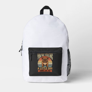 Funny Bulldog Love Quote Retro Dog Printed Backpack