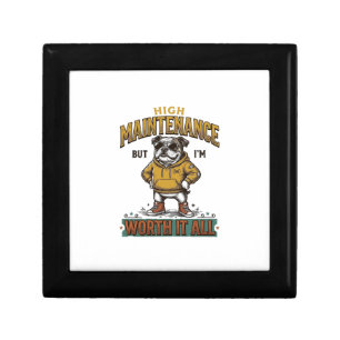 Funny Bulldog Quote Vintage Engraving T-Shirt Desi Gift Box