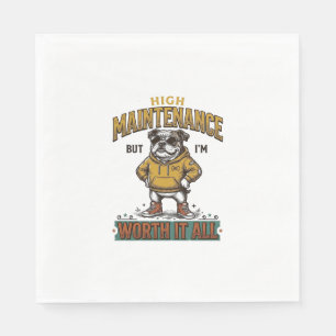 Funny Bulldog Quote Vintage Engraving T-Shirt Desi Napkins