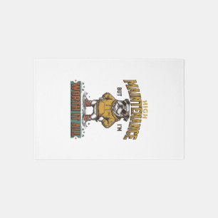 Funny Bulldog Quote Vintage Engraving T-Shirt Desi Rug