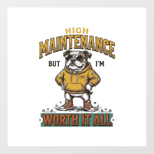 Funny Bulldog Quote Vintage Engraving T-Shirt Desi Window Cling
