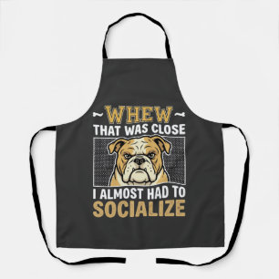 Funny Bulldog Socialize Dog Apron