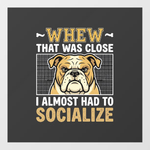 Funny Bulldog Socialize Dog Floor Decals