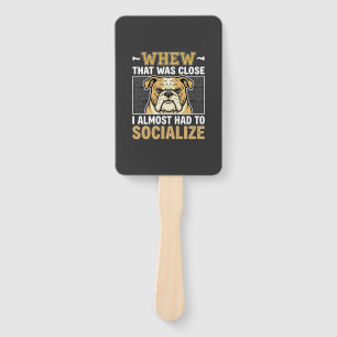 Funny Bulldog Socialize Dog Hand Fan
