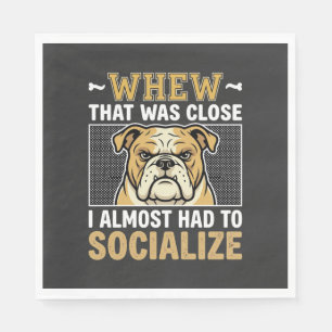 Funny Bulldog Socialize Dog Napkins