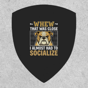 Funny Bulldog Socialize Dog Patch