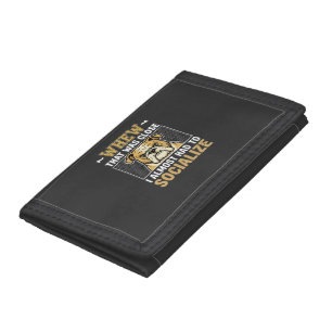 Funny Bulldog Socialize Dog Tri-fold Wallet