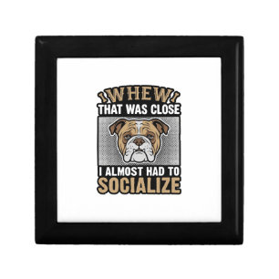 Funny Bulldog Socialize Vintage Vector Shirt Desig Gift Box