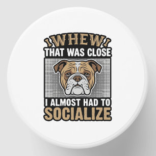 Funny Bulldog Socialize Vintage Vector Shirt Desig Mini Candle Favors